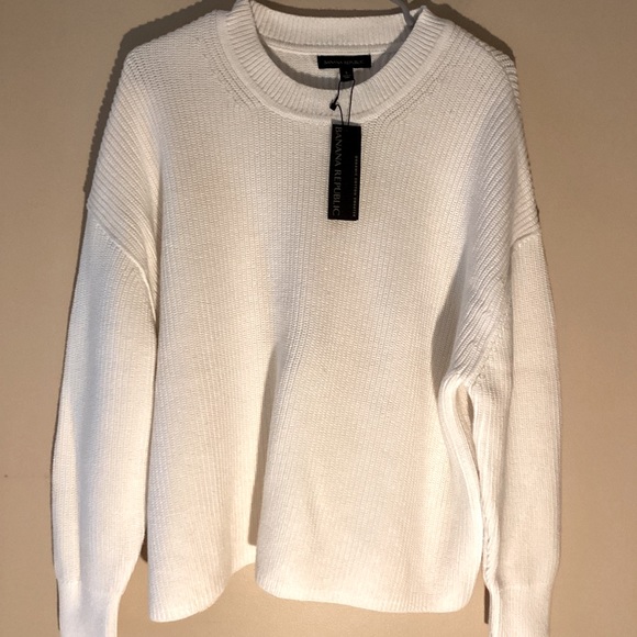 NWT BANANA REPUBLIC ORGANIC COTTON DROP SHOULDER SWEATER - MULTI SEASONAL! - Picture 2 of 11